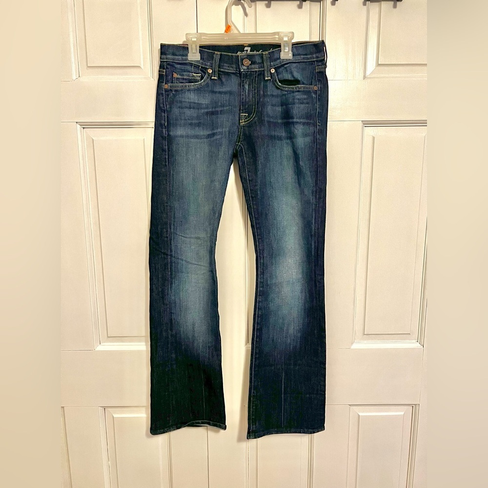 7 For All Mankind Low Rise Bootcut Jeans Dark Wash‎ Y2K Women’s Size 28